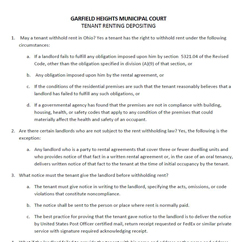Info Sheet: Tenant Rent Depositing
